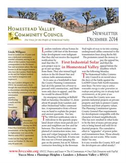 HVCC newsletter December 2014